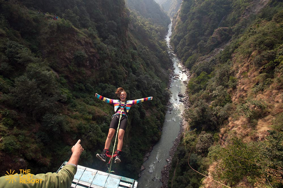 Bungee jumping at The Last Resort, Nepal