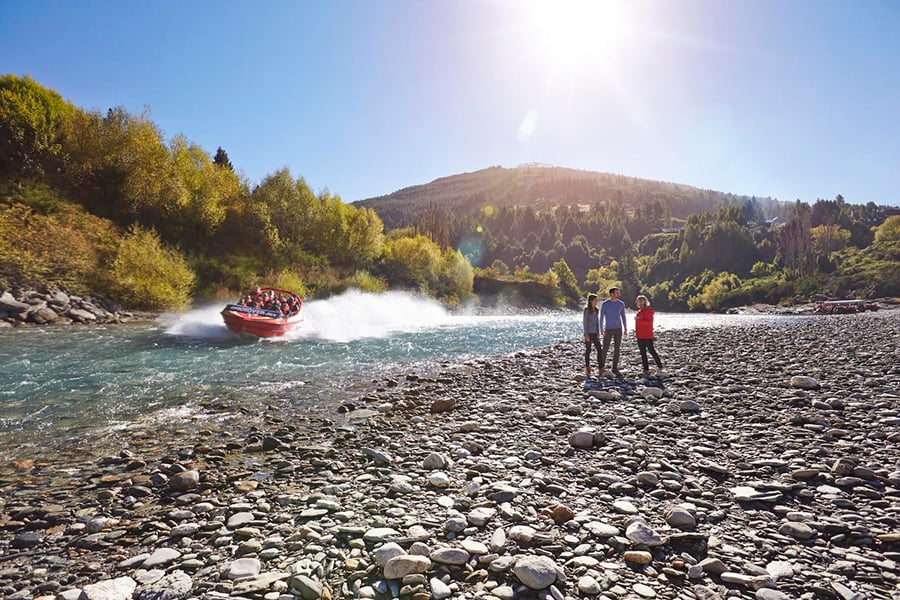 The Shotover Jet boat on the Shotover River is a rite of passage in Queenstown