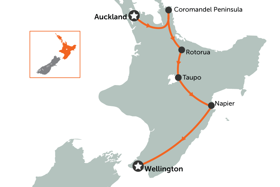 Self Drive NZ: North Island B&B | map