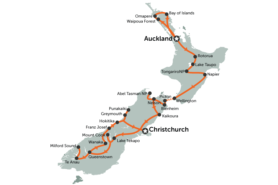 New Zealand small group tour | map