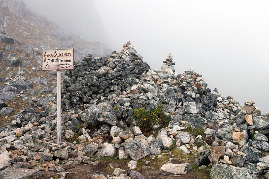 Altitude sign, Salkantay Trek, Peru