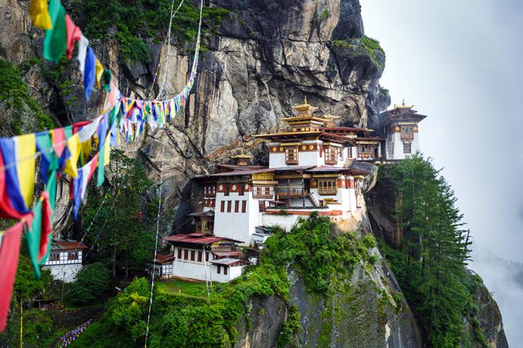 Tiger's Nest Monastery is nestled in the mountains of Bhutan