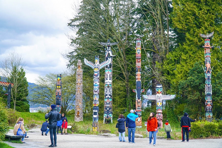 Vancouver's Stable Park is full of colourful totem poles