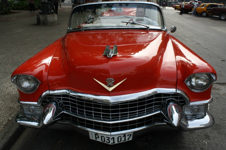 Old American car on the streets of Cuba