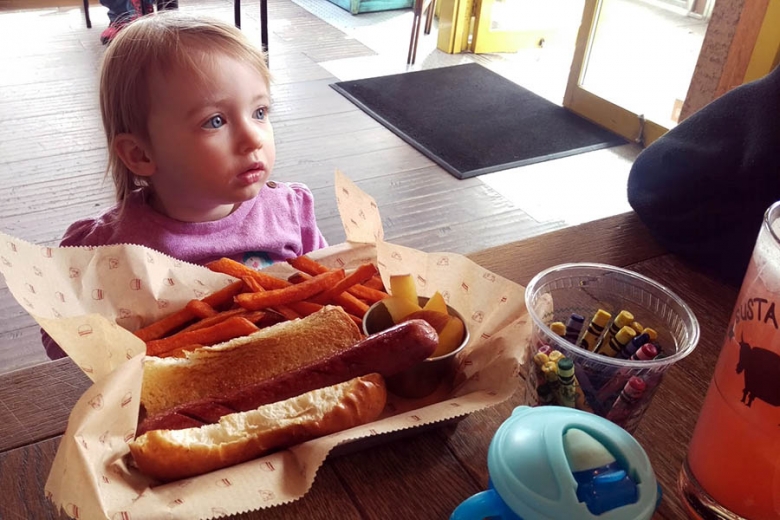 Sophie's daughter was not phased by the giant portion sizes!