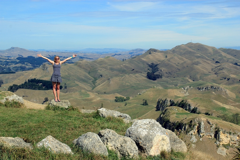 Anna outside Napier, New Zealand | New Zealand: Best things to see by campervan in the North Island