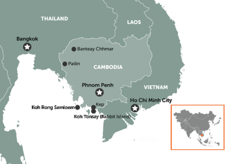 5 Hidden destinations in Cambodia | map