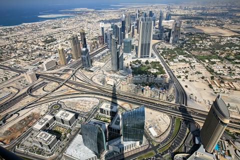 The view from the Burj Khalifa, Dubai