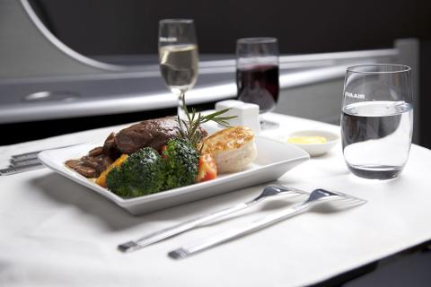 EVA Air business class meal