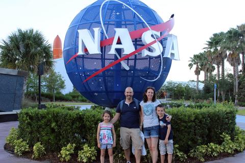 Jim and family at the Kennedy Space Centre