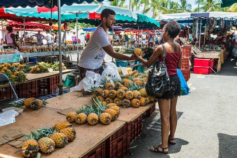 Saint-Paul is the weekly setting for one of the island’s most beautiful markets