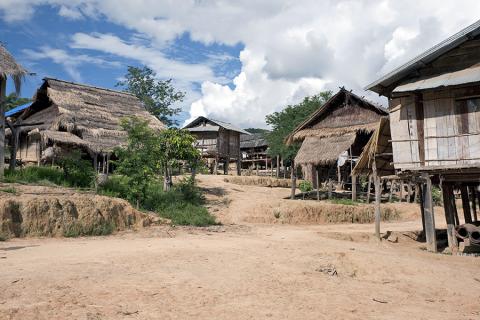 Muang Sing is strewn with decorative wooden houses 