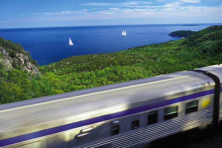 Get incredible coastal views aboard the Ocean Train | Photo credit: VIA Rail