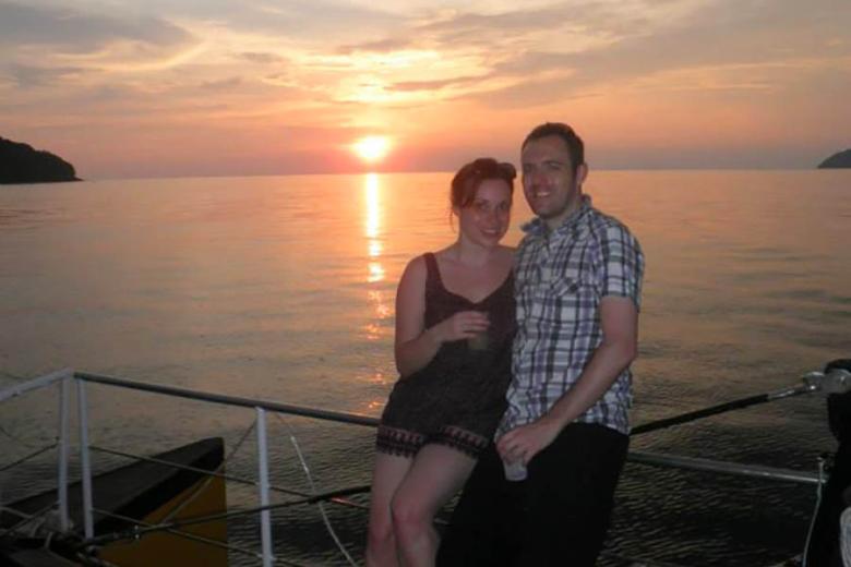 Claire taking a sunset cruise in Langkawi on her honeymoon | Travel Nation