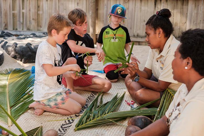 Learn palm weaving at Malolo Island Resort | Photo credit: Malolo Island Resort