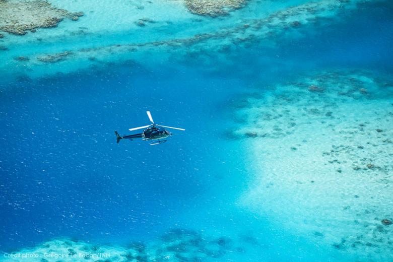 Try arriving in Bora Bora by helicopter | Photo credit: Gregoire Le Bacon for Tahiti Tourisme