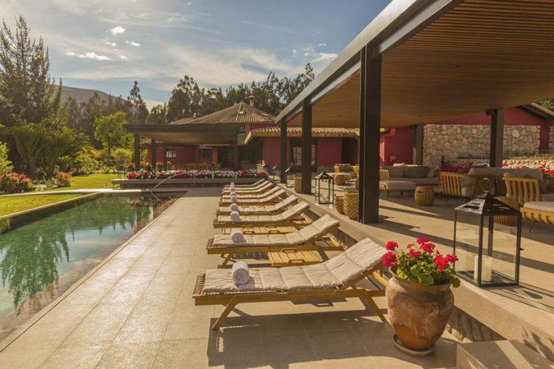 The pool of the beautiful Sol y Luna Hotel in Urubamba | Photo credit: Relais & Chateaux