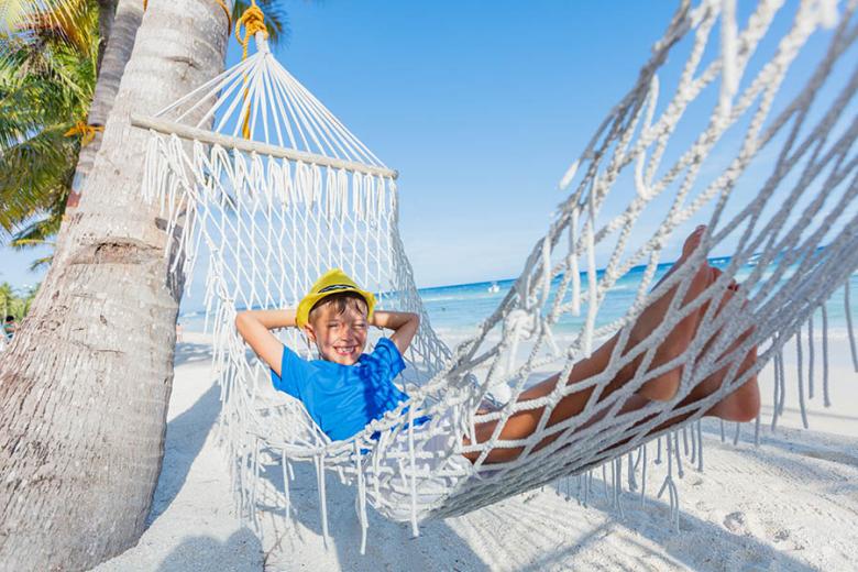 Your kids will love lying in beach hammocks!