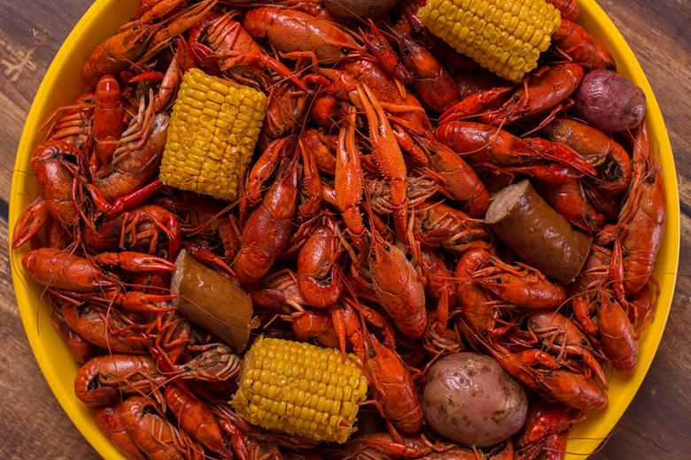 Try a traditional Louisiana crawfish boil