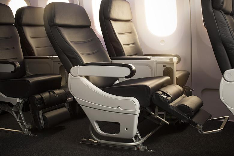 Premium Economy seat reclined | Review Air New Zealand Premium Economy Class