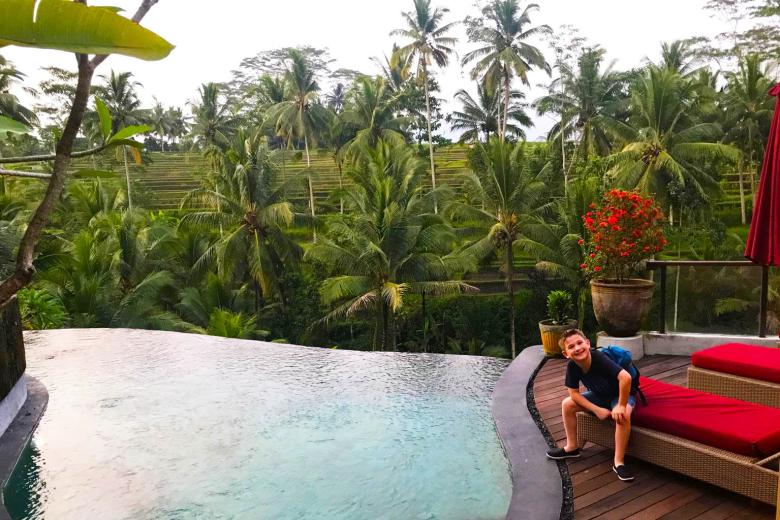 The private infinity pool at the Puri Sebali hotel, Ubud