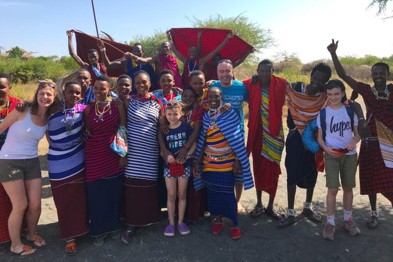 Jonny's Africa family holiday: Tanzania for kids (here with local Maasai people)