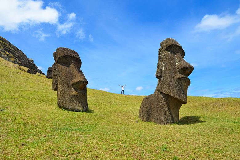 Take a flight to Easter Island and discover the mystical Moai heads