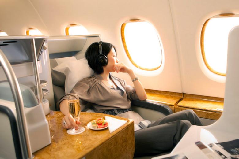 Emirates Business class cabin | Business flights