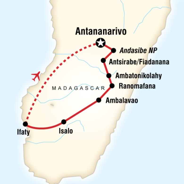 Highlights of Madagascar map