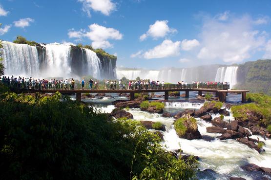 A viewing platform at Iguazu Falls