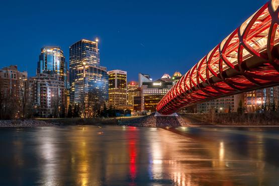 Bridge across the Bow River, Calgary, Alberta, Canada