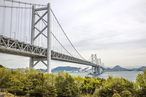 Keep a look out for the Seto Ohashi Bridge - at 13km it is the longest two-tiered suspension bridge in the world!