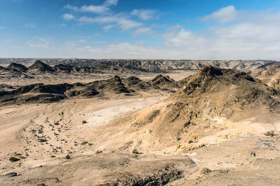 Venture into the eerie moon landscape of the Namib Desert