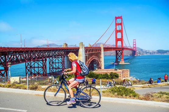 Hire a bike and cycle over the Golden Gate Bridge
