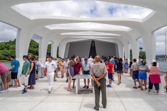 ou’ll visit the USS Arizona Memorial; built above the hull of the battleship that was sunk in the harbour 