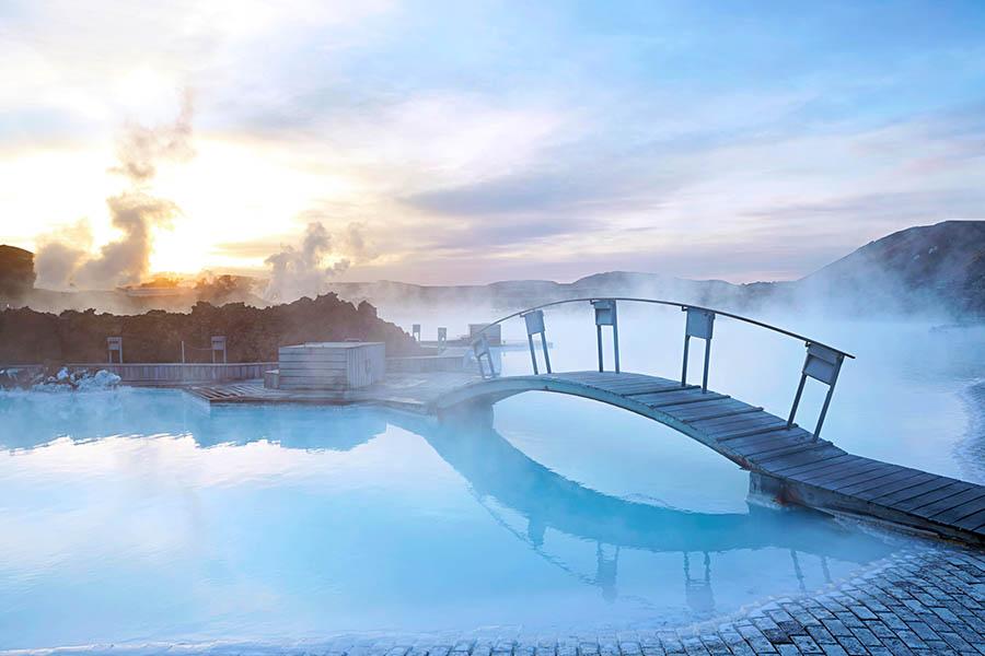 Iceland's popular Bue Lagoon - a thermally heated pool