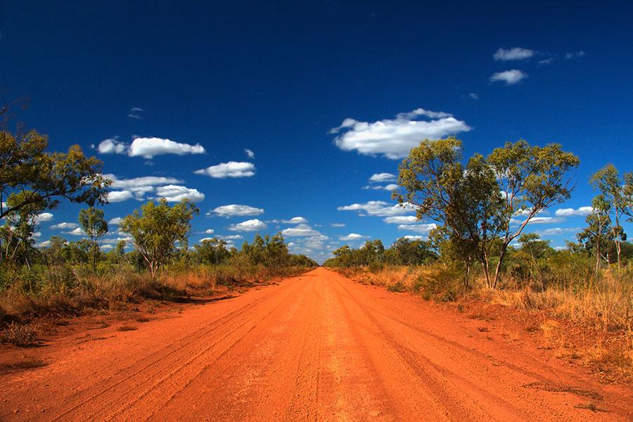 Drive for miles along the Northern Territory&#039;s dirt roads