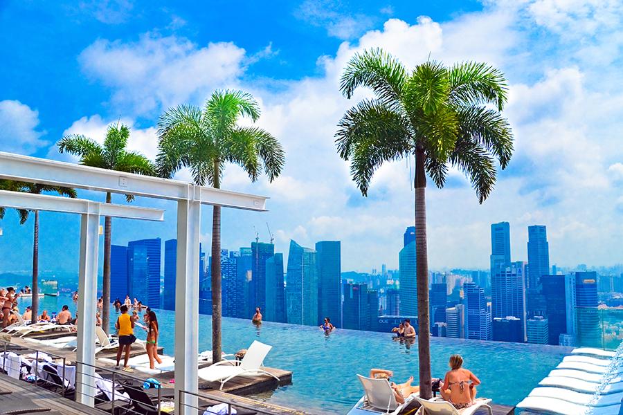 The swimming pool at Marina Bay Sands hotel, Singapore