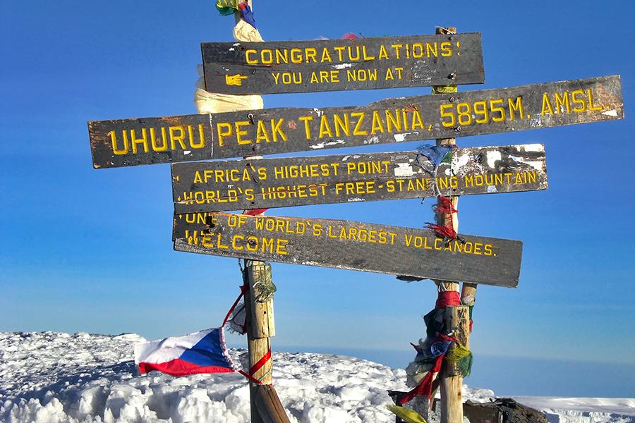 At the top of Mount Kilimanjaro, Tanzania