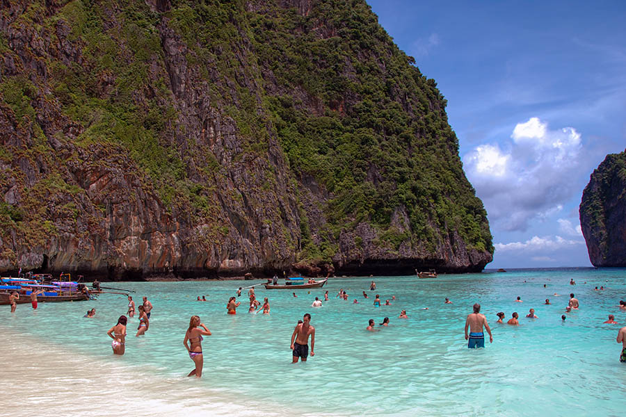 Maya Bay is the striking backdrop for the film "The Beach"