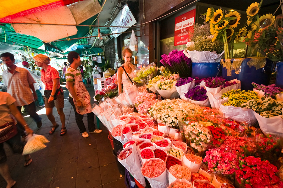 Pak Klong Talat flower market, Bangkok, Thailand