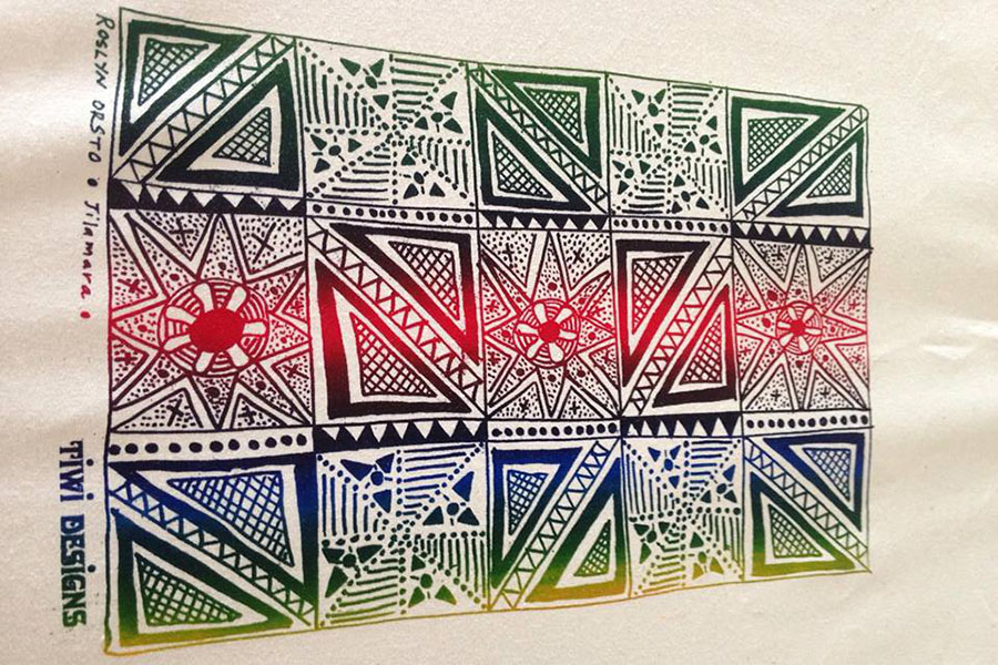 Check out Becky's very own attempt at traditional Tiwi textiles! Check out Becky's very own attempt at traditional Tiwi textiles!