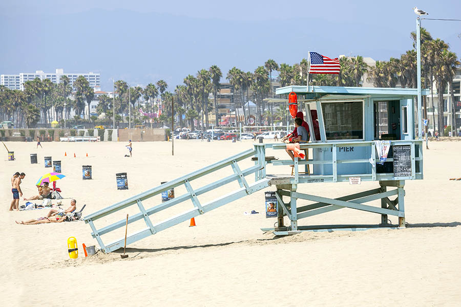 Visit the iconic lifeguard towers on Venice Beach