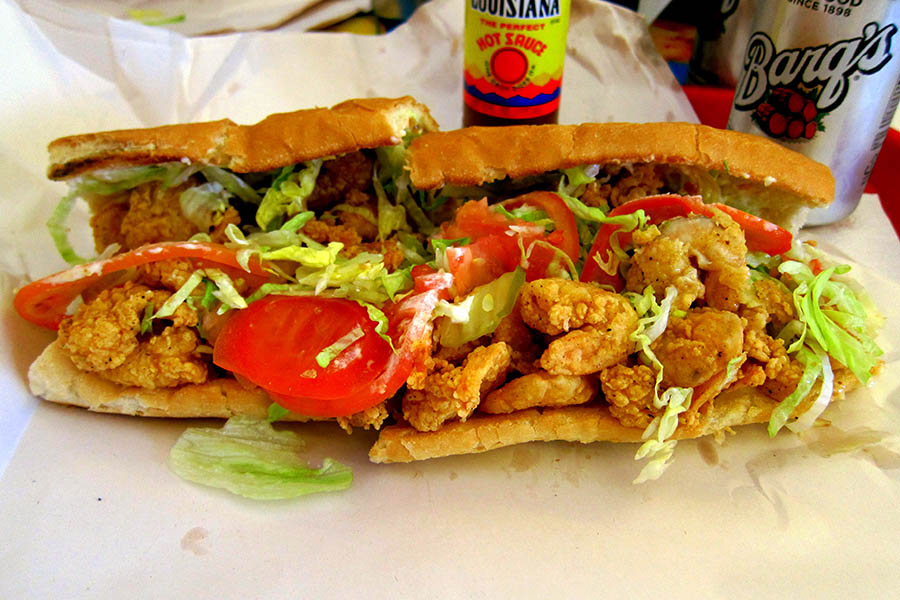 Get your chops around a tasty Po'boy sandwich!