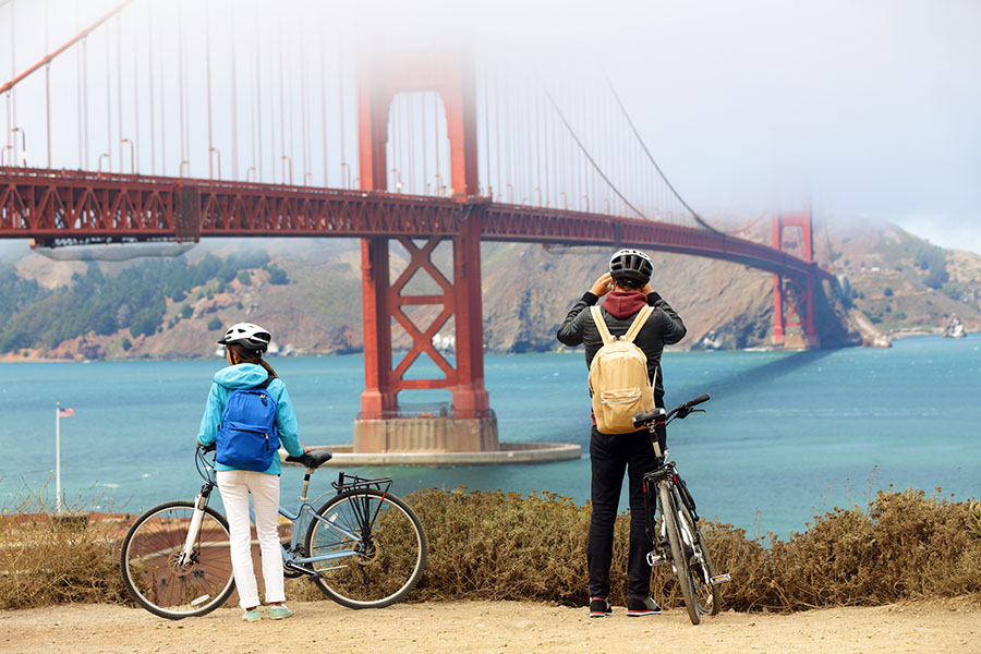 Why not cycle across the iconic Golden Gate Bridge?
