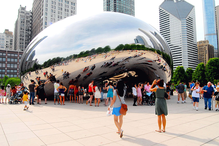 Start with a trip to the Cloud Gate, more popularly known as “The Bean”