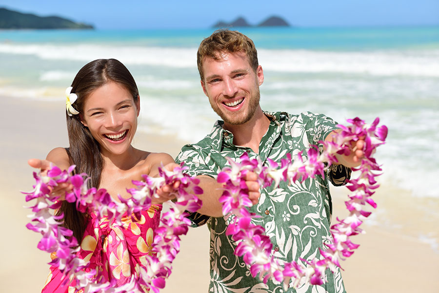 You'll be greeted with a traditional Hawaiian ‘lei’ (flower garland) 