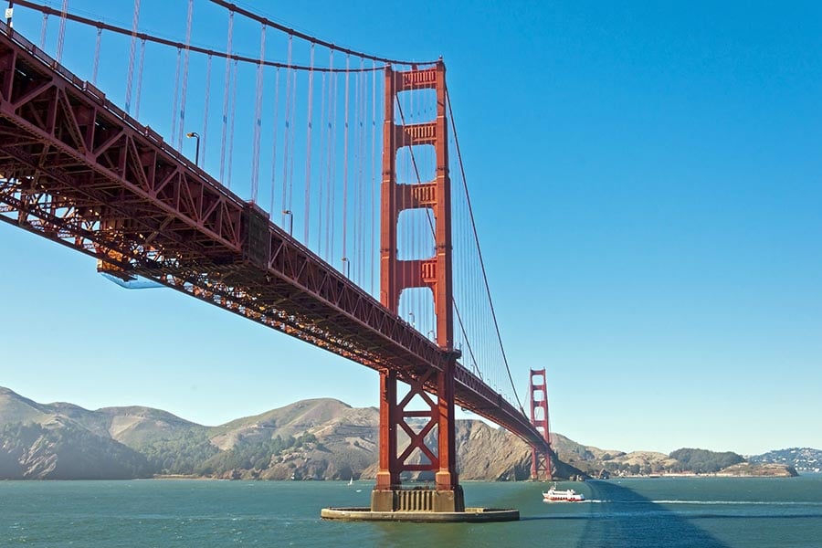 The Golden Gate Bridge, San Francisco | 6 best places in the world to take a ferry crossing