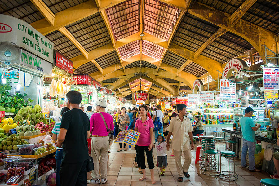 Visit the colourful Ben Thanh market 