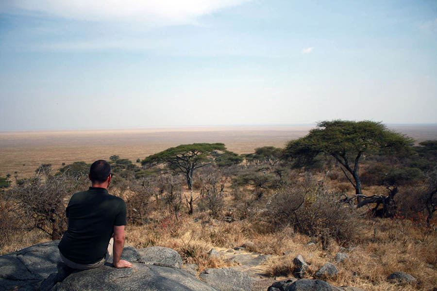 David on safari in Tanzania